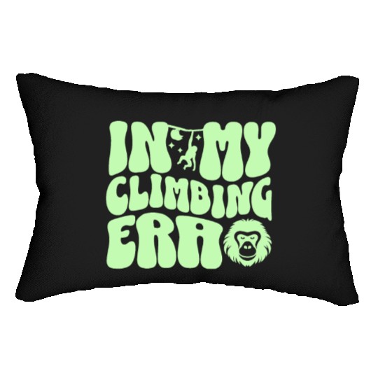 In my climbing era curvy boulderwriting bouldering Lumbar Pillows