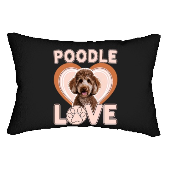 Adorable Brown Poodle for Poodle Enthusiasts Lumbar Pillows