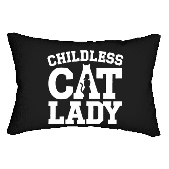 Childless Cat lady Kamala Harris Lumbar Pillows
