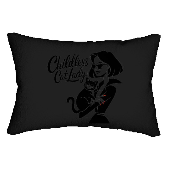 Childless Cat lady Kamala Harris Lumbar Pillows