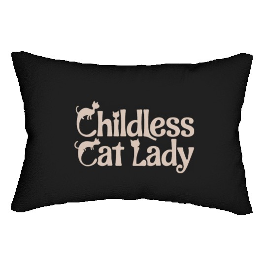 Childless Cat lady Kamala Harris Lumbar Pillows
