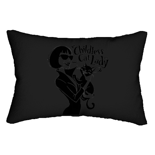 Childless Cat lady Kamala Harris Lumbar Pillows