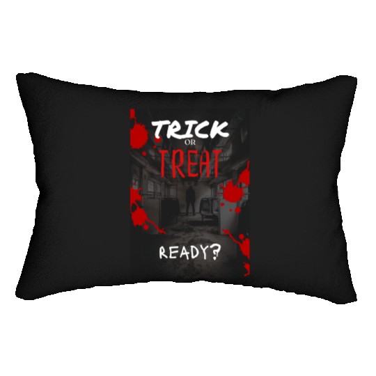 Trick or Treat Scary Guy in Train Graphic Lumbar Pillows