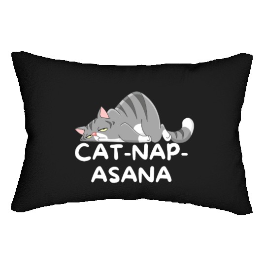 Funny Cat-Nap-Asana sleeping yoga Lumbar Pillows