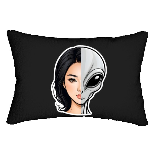 Human-Alien Hybrid Hubrid Alien Agenda Lumbar Pillows