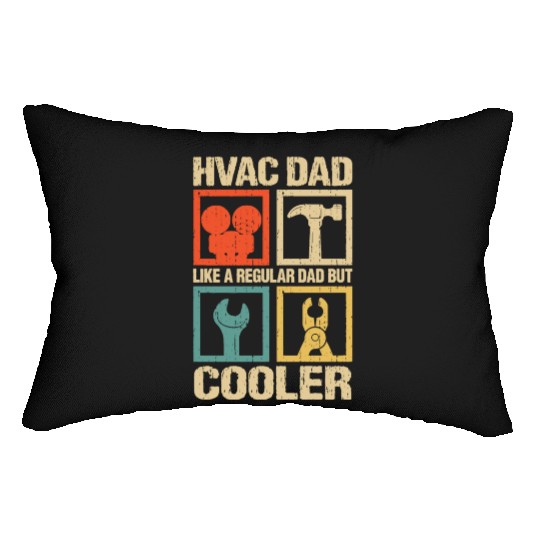HVAC Dad But Cooler Funny HVAC Technician Father Lumbar Pillows
