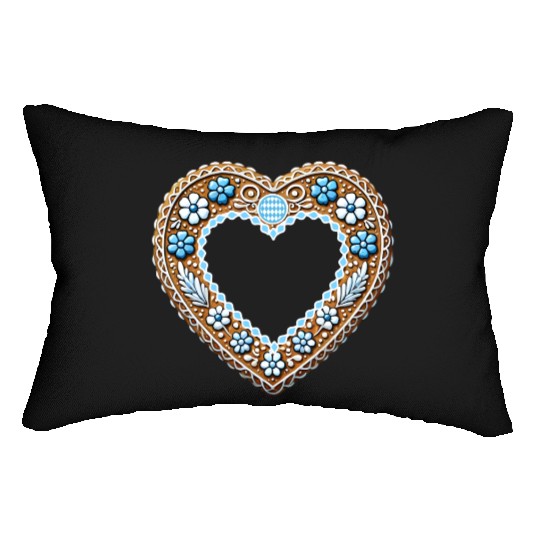 Gingerbread heart frame Tradition and love united Lumbar Pillows