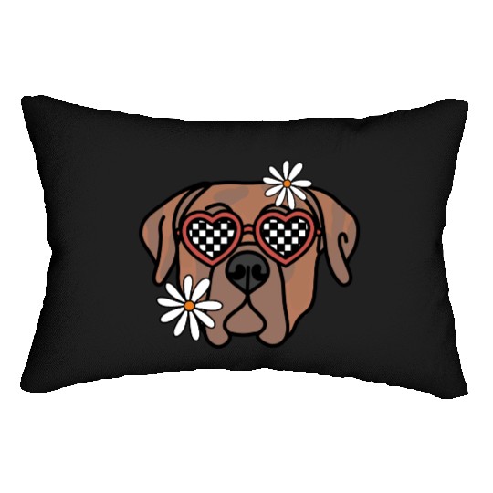 Boerboel Brown Retro Dog Lumbar Pillows