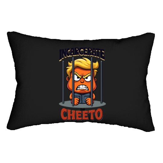 Incarcerate Cheeto Anti-Trump Political Satire Lumbar Pillows