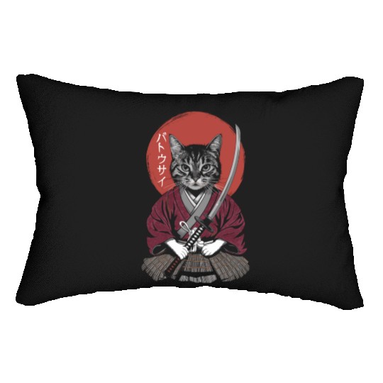 Neko Battousai Samurai Cat Classic Lumbar Pillows