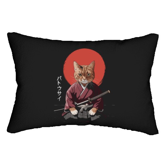 Neko Battousai Samurai Cat Classic Lumbar Pillows