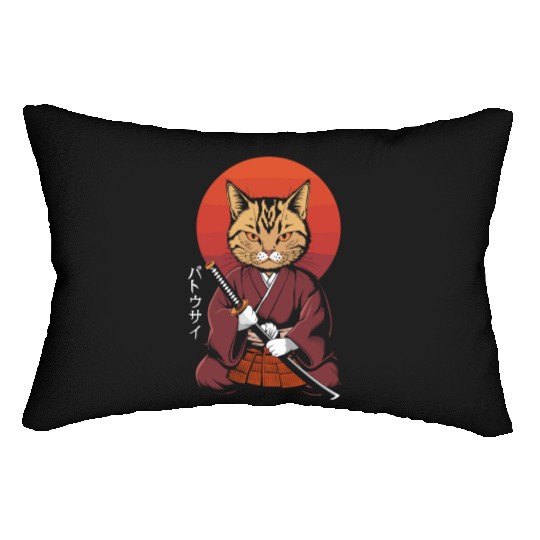 Neko Battousai Samurai Cat Classic Lumbar Pillows