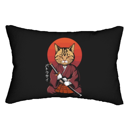 Neko Battousai Samurai Cat Classic Lumbar Pillows