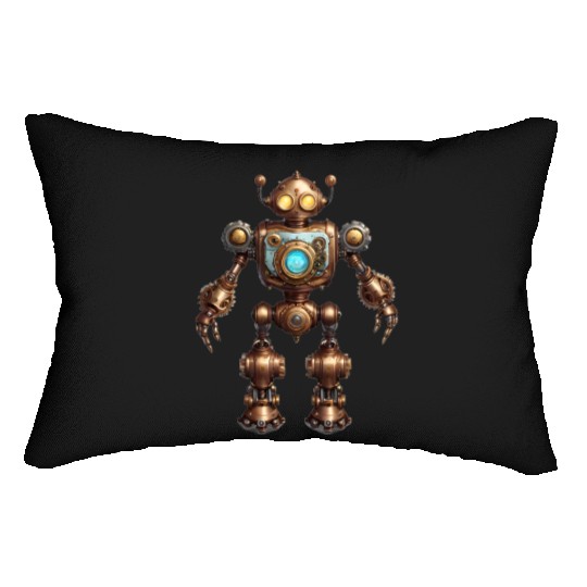 A sturdy steampunk robot Lumbar Pillows