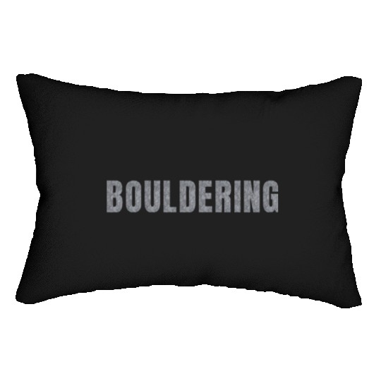 Bouldering lettering climbing bouldering grey rock Lumbar Pillows