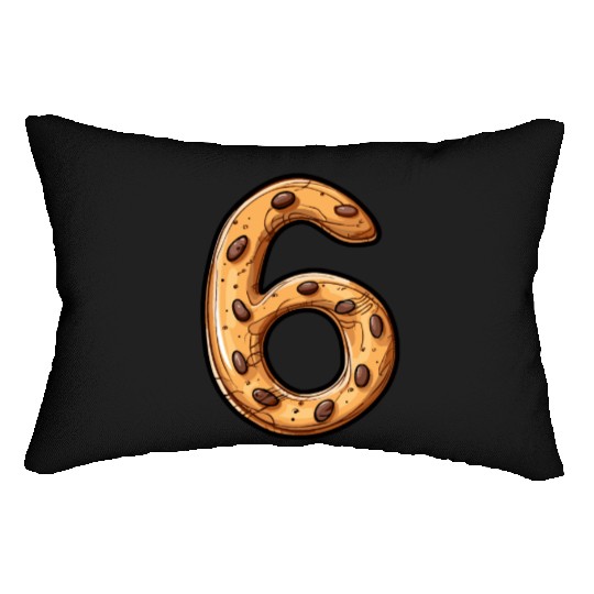 Birthday Cookie: Six-Year-Old, Number 3 Lumbar Pillows