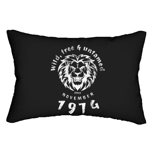 50th birthday Wild, free & untamed since 11/1974 Lumbar Pillows