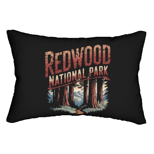 Redwood National park vintage Lumbar Pillows