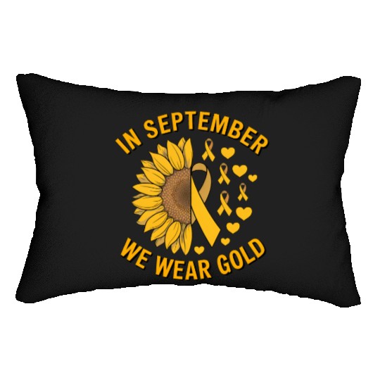 September We Wear Gold Childhood Cancer Awareness Lumbar Pillows