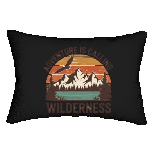 quotes Adventure Is Calling Wilderness Lumbar Pillows