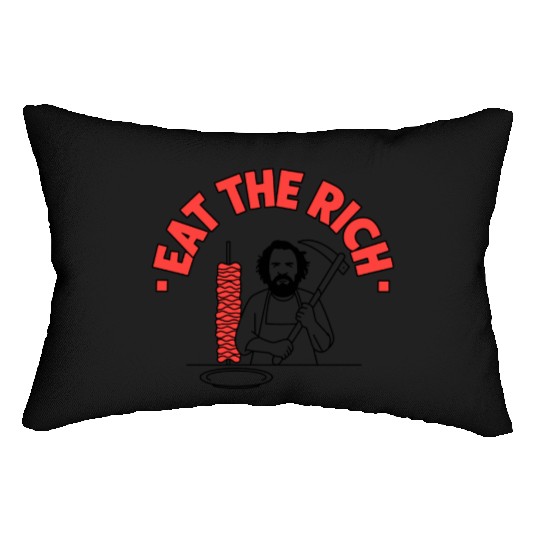 Eat The Rich Döner Kebab Satirical Design Lumbar Pillows