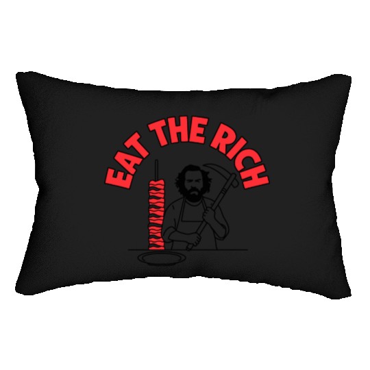 Eat The Rich Döner Kebab Parody Design Lumbar Pillows