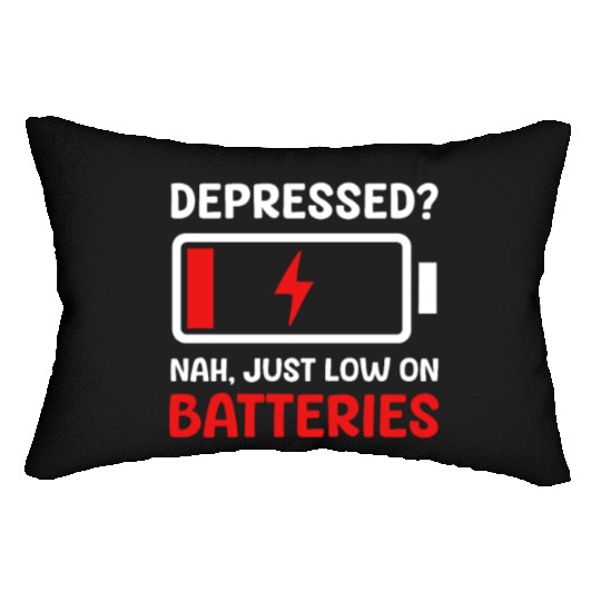 Depression Awareness Just Low On Batteries Lumbar Pillows