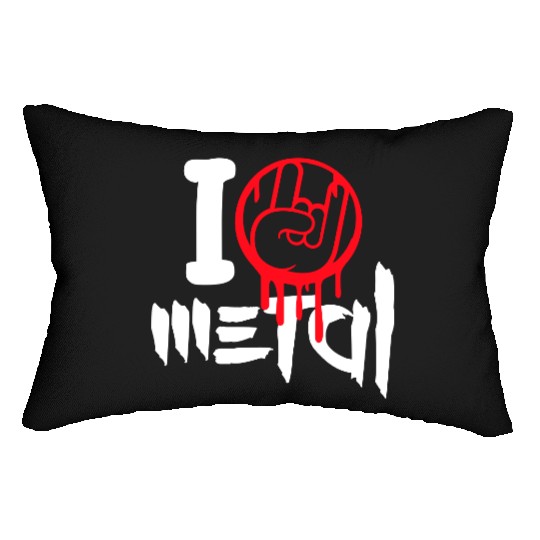I Love Heavy Metal Hard Rock Music Graffiti Heart Lumbar Pillows
