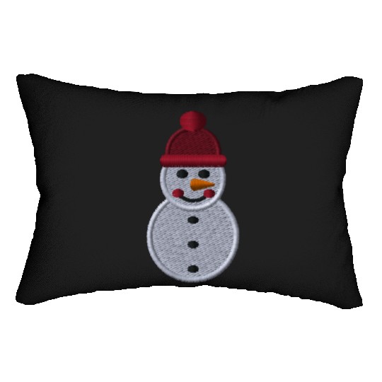 Snowman embroidered Lumbar Pillows