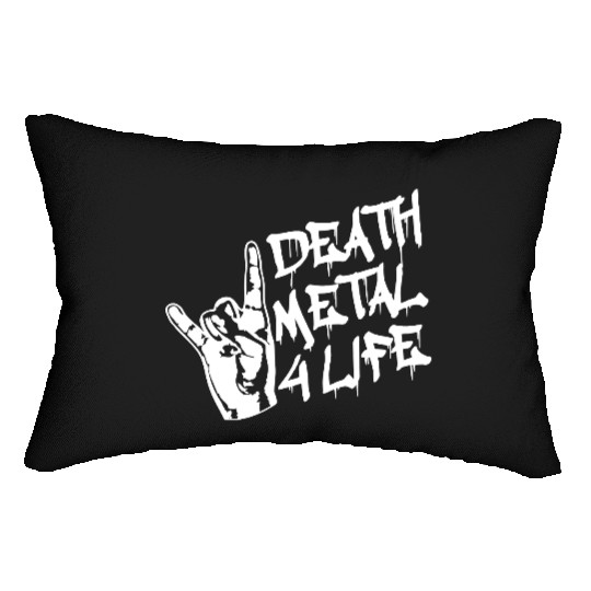 Heavy death metal 4 life hand gesture graffiti fun Lumbar Pillows