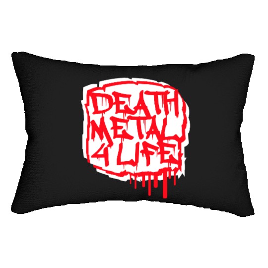 Heavy death metal 4 life hard rock music graffiti Lumbar Pillows