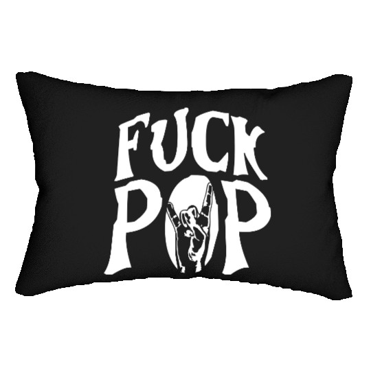 Fuck pop charts music heavy metal fun hand gesture Lumbar Pillows