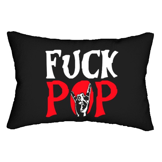 Fuck pop charts music heavy metal fun hand gesture Lumbar Pillows