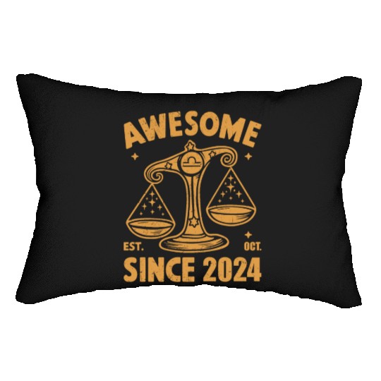 Awesome Since 2024 Libra Zodiac Birthday October Lumbar Pillows
