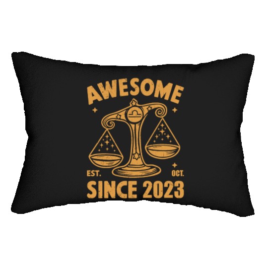 Awesome Since 2023 Libra Zodiac Birthday October Lumbar Pillows