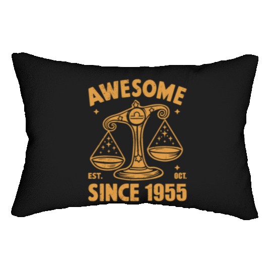 Awesome Since 1955 Libra Zodiac Birthday October Lumbar Pillows