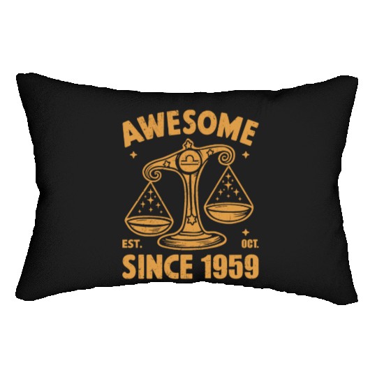 Awesome Since 1959 Libra Zodiac Birthday October Lumbar Pillows