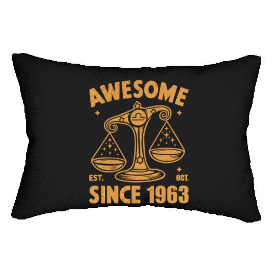 Awesome Since 1963 Libra Zodiac Birthday October Lumbar Pillows