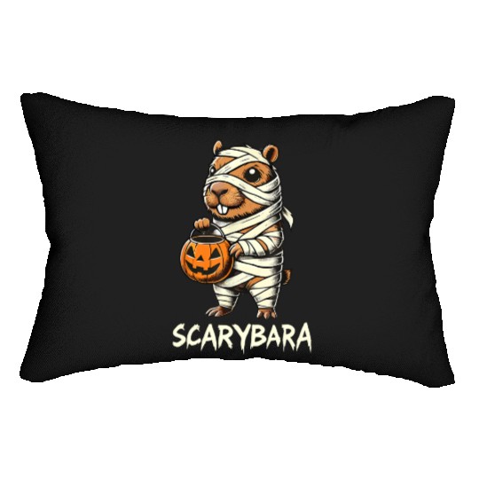 Cute Capybara Mummy Trick or Treat Halloween Lumbar Pillows