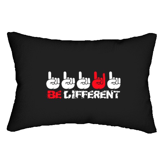5 Be Different Heavy Metal Hard Rock Hand Gestures Lumbar Pillows