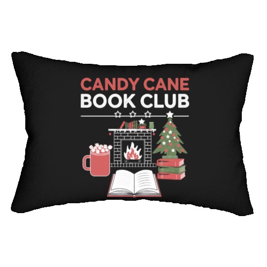 Bookish Christmas Candy Cane Book Club Bookish Lumbar Pillows