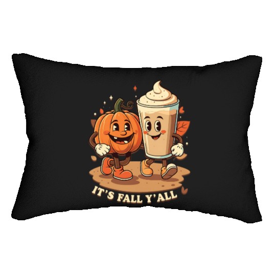 It's Fall Y'all Funny Pumpkin Spice Latte Lumbar Pillows
