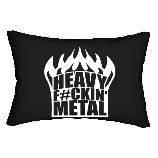 Heavy F#ckin' Metal Hard Rock Fun Music Text Quote Lumbar Pillows