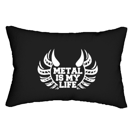 Heavy Metal Is My Life Hard Rock Music Text Quote Lumbar Pillows