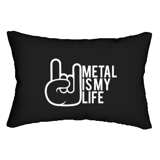 Heavy Metal Is My Life Hard Rock Music Text Quote Lumbar Pillows