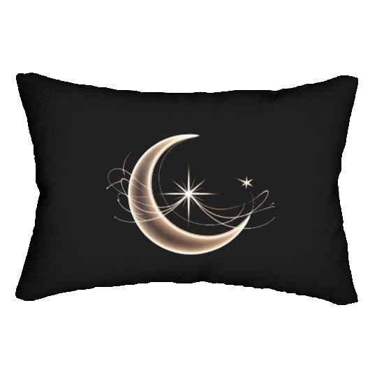 Sky Embrace: The Intertwined Moon and Star Lumbar Pillows