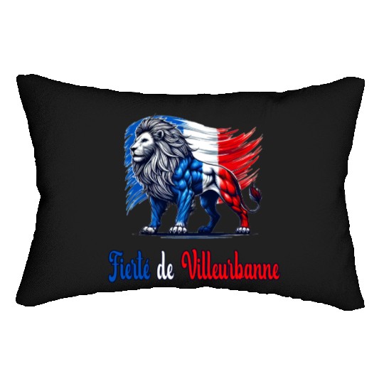 The pride of Villeurbanne flag design Lumbar Pillows