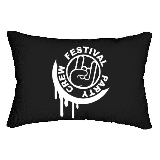 Festival party crew graffiti metal hand gesture Lumbar Pillows