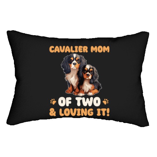 Cavalier King Charles Spaniel Cavalier Mom Of Two Lumbar Pillows