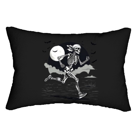 Midnight Marathon: Skeleton's Sprint Lumbar Pillows
